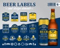 Vector beer labels, badges, icons and design elements Royalty Free Stock Photo