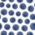 Vector Blueberry Seamless Pattern