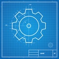 Vector blueprint gear card