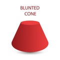 Vector blunted cone with gradients and shadow for game, icon, package design, logo, mobile, ui, web, education. 3d cone