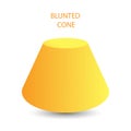Vector blunted cone with gradients and shadow for game, icon, package design, logo, mobile, ui, web, education. 3d cone