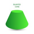 Vector blunted cone with gradients and shadow for game, icon, package design, logo, mobile, ui, web, education. 3d cone