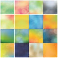 Vector blurred backgrounds - huge pack. Trendy colorfully - bokeh blurred backgrounds. Royalty Free Stock Photo