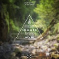 Vector blurred landscape background with camping