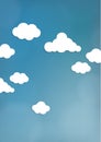 Vector blurred sky with clean white clouds. Website element.