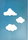 Vector blurred sky with clean white clouds. Website element.