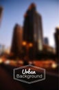 Vector blurred urban background. Night city Royalty Free Stock Photo