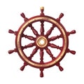 Vector boat handwheel, ship wheel helm