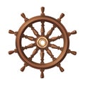 Vector boat handwheel, ship wheel helm Royalty Free Stock Photo