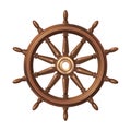 Vector boat handwheel, ship wheel helm