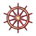 Vector boat handwheel, ship wheel helm