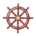 Vector boat handwheel, ship wheel helm