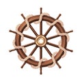 Vector boat rope handwheel, ship wheel helm