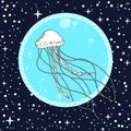 Vector boho jellyfish illustration Royalty Free Stock Photo