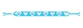 Vector boho love handmade hippie friendship bracelet of blue and white threads