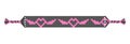 Vector boho love handmade hippie friendship bracelet of pink and black threads