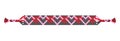 Vector boho love handmade hippie friendship bracelet of red, black and pink threads