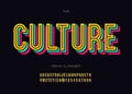 Vector bold culture font trendy typography color style Royalty Free Stock Photo