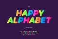 Vector bold happy alphabet