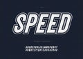 Vector bold speed alphabet modern typography