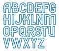 Vector bold upper case alphabet letters collection made with white lines, can be used in poster design as newspaper advertising Royalty Free Stock Photo