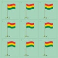 Vector Bolivia country waving flag animation. Sequence sprite sheet illustration