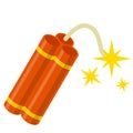 Vector Bomb and explosive objects. Red stick of dynamite Royalty Free Stock Photo