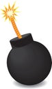 Vector bomb with fire Royalty Free Stock Photo