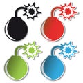 Vector bomb stickers Royalty Free Stock Photo