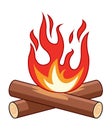 Vector bonfire flame Royalty Free Stock Photo