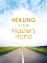 Vector book cover - The healing process in the hands of God Royalty Free Stock Photo
