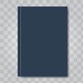 Vector Book cover mock up. Dark blue color. Ready template blank white vertical design template.