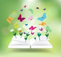 Vector book with nature concept idea