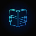 Vector book read blue icon Royalty Free Stock Photo