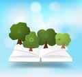 Vector book with tree growth nature banner Royalty Free Stock Photo