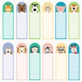 Vector bookmark set with cute animals Royalty Free Stock Photo