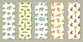 Vector bookmarks set with cute African animals. Crocodiles, elephants, monkeys, leopards