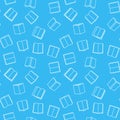 Vector books blue seamless pattern in thin line style