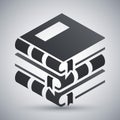Vector Books icon. Stack of Books simple icon on gray background Royalty Free Stock Photo
