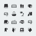 Vector books and reading icons set