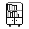 Vector bookshelf icon in linear style. Reading, learning sign vector illustration