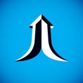 Vector boost up arrow, graphic design element. Corporate develop