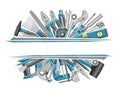 Vector Border for Carpenter Tools Royalty Free Stock Photo