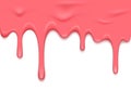 Vector Border with Pink Slime Dripping Down. Dribble Slime Illustration