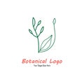 Vector Botanical Logo Design, Editable file in eps.10 Royalty Free Stock Photo