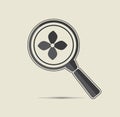 Vector botanical research icon. Royalty Free Stock Photo