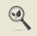 Vector botanical research icon. Royalty Free Stock Photo