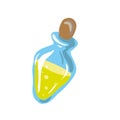 Vector bottle of oil cartoon style. Illustration on isolated white background.