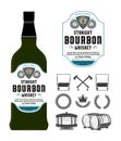 Vector bourbon labels on a bottle