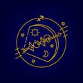Vector bow and arrow or Sagittarius zodiac sign, logo, tattoo or illustration. Royalty Free Stock Photo